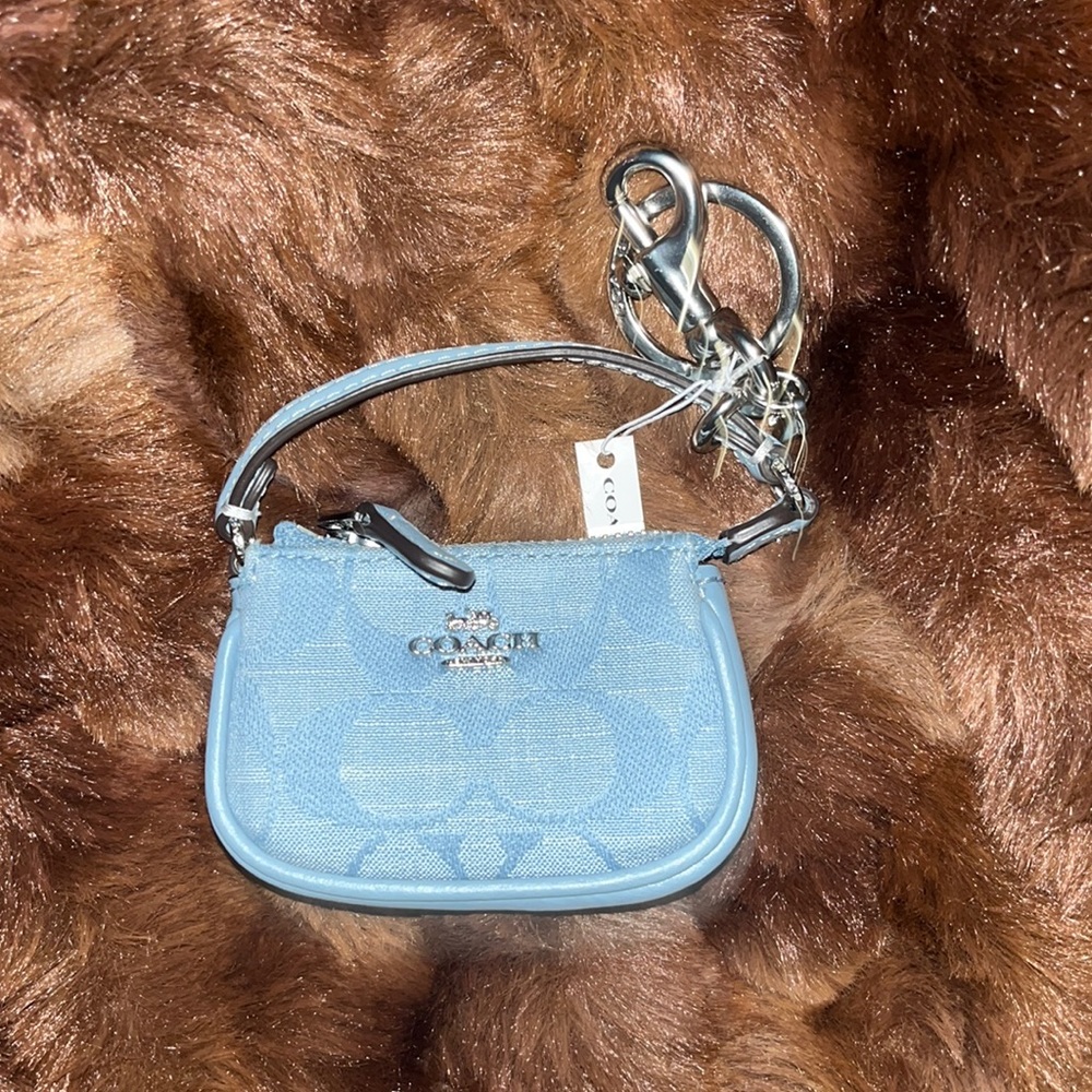 NWT Coach Mini Nolita Bag Charm In Signature Chambray